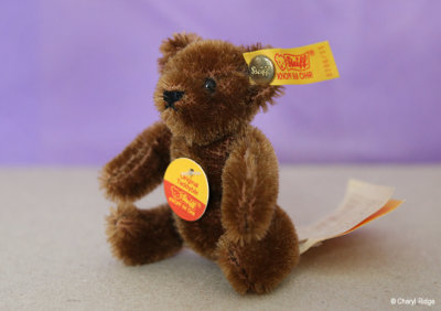 Steiff mini bendy teddy bear 1980s chocolate brown 0206/11