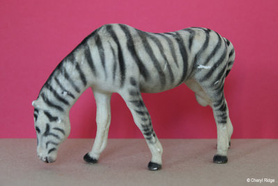 Flocked zebra figurine