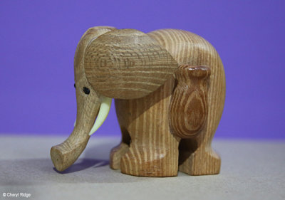 Wooden elephant toothpick holder