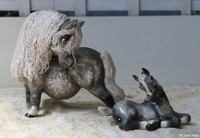 Cheval Ceramics pony mare and foal