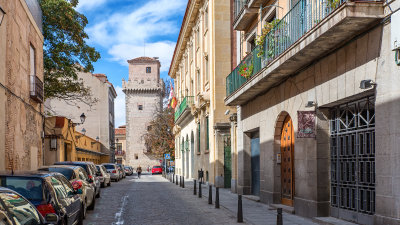 Medieval tower by Plaza del Dr Laguna
