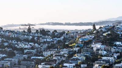 The Castro from Corona Heights - Fog in the distance