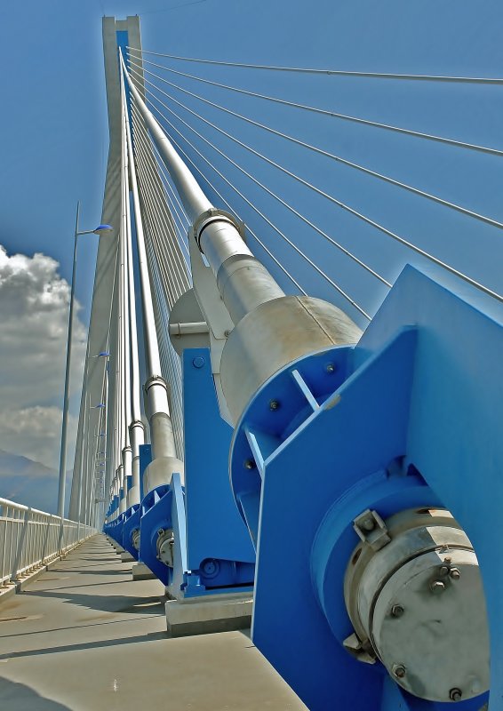On the bridge.