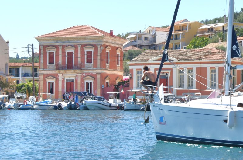 Sailing in the harbor of Gaios.