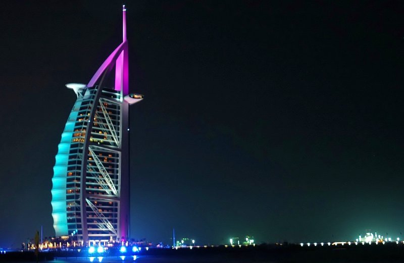 The Burj Al Arab Hotel.