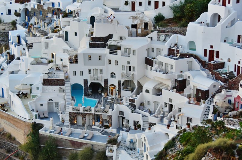 Relaxing in Oia, Santorini.