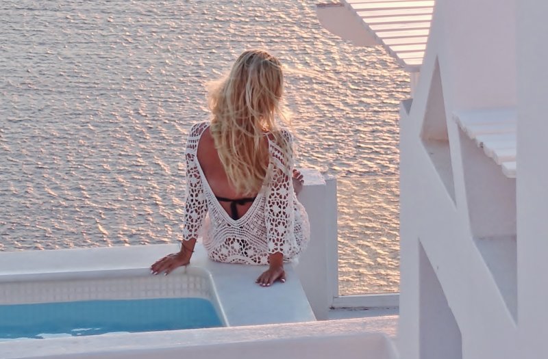 Gazing at the Aegean Sea.