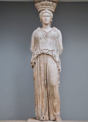 Erectheion Caryatid column, Acropolis of Athens 409 BC.