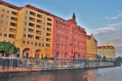 Walking along the Spree river in Berlin.