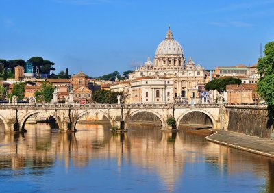 St. Peter's Basilica and Tiber.