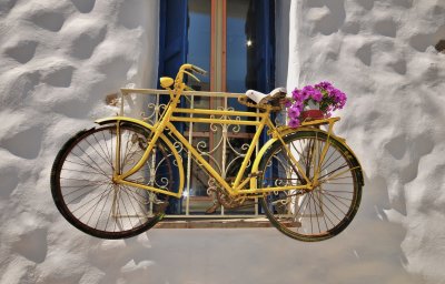 The yellow bicycle, somewhere in Naxos.