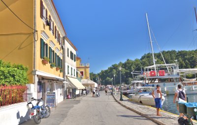 Along the length of the waterfront of Gaios.