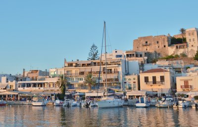 The harbour and the castle of Naxos.