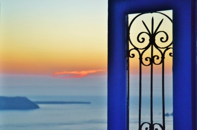 Sunset at Immerovigli, Santorini.