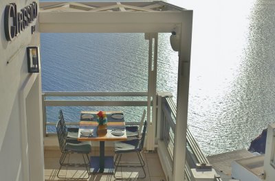 Restaurant at Fira, Santorini.