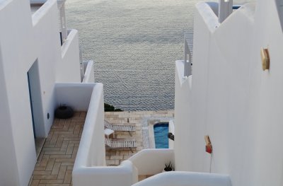 Relaxing in Oia, Santorini.