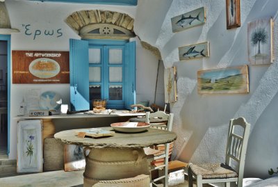 Artwork shop in Volax, Tinos.
