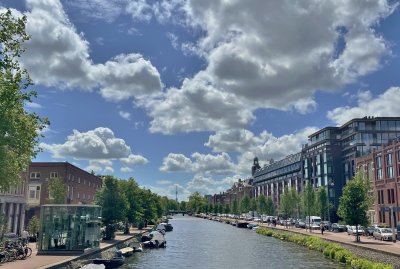 View from the Brandweerbrug bridge,  Amsterdam.