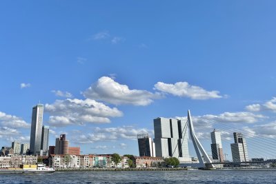 Noordereiland and Erasmus bridge, Rotterdam
