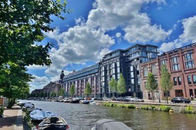 View from the Brandweerbrug bridge, Amsterdam.