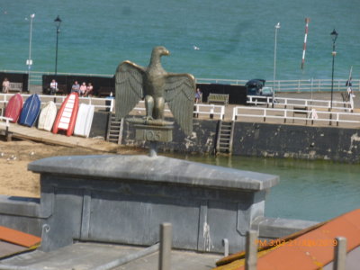 Replica of catured French Eagle which heralded Wellington's victory at Waterloo