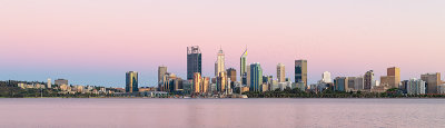 Perth and the Swan River at Sunrise, 21st December 2018