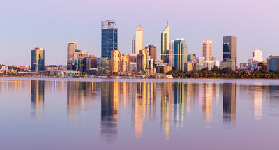 Perth and the Swan River at Sunrise, 10th January 2019