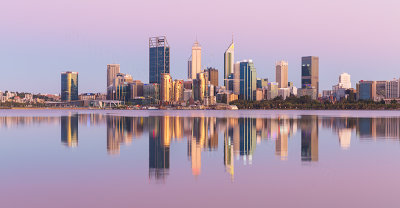 Perth and the Swan River at Sunrise, 11th January 2019