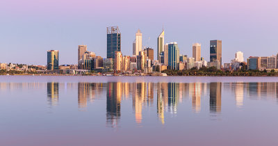Perth and the Swan River at Sunrise, 14th January 2019