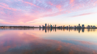 Perth and the Swan River at Sunrise, 27th March 2019