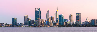 Perth and the Swan River at Sunrise, 13th April 2019