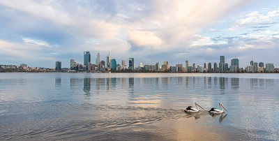 Perth and the Swan River at Sunrise, 2nd April 2019