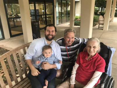 Four Generations, Carter, Michael, Me, Grandma Florence; 2019