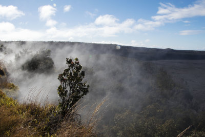 Steam vents overlooking the crater