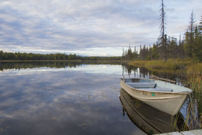 Visiting the cabin on Cygnet Lake