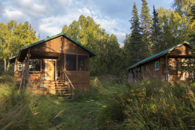 We stayed at family cabins across the lake