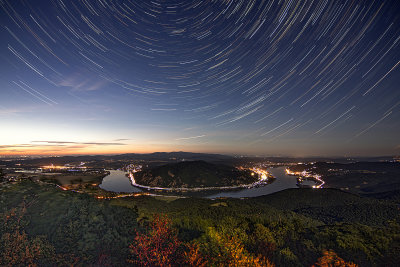 star trails at (almost) full moon