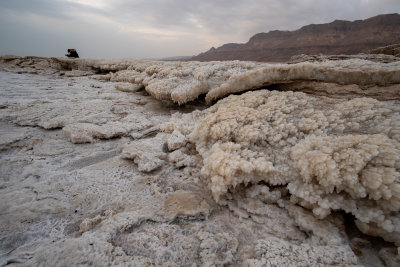 Salt shapes in Dead Sea shore