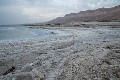 Salt shapes in Dead Sea shore