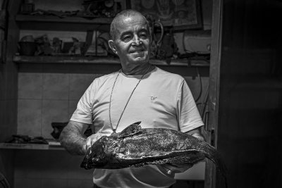 Fishman in Akko Turkish Bazaar