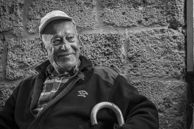 Old man in Akko Turkish Bazaar
