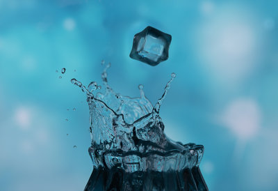 Dropping Crystal Dice into the water