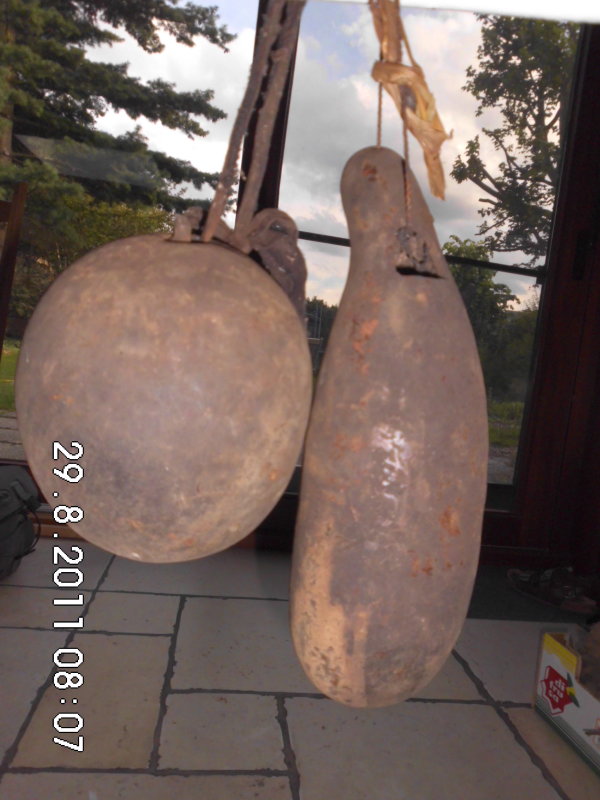 Ancestral Shrine Object: Calabash Gourds Containing Medicinal substances