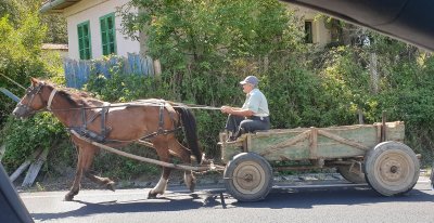 Het oude vervoermiddel van Roemenie.