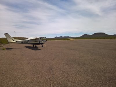 Plane at airstrip near Saucedo.
