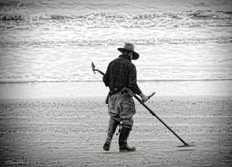 SEARCHING FOR BEACH TREASURE