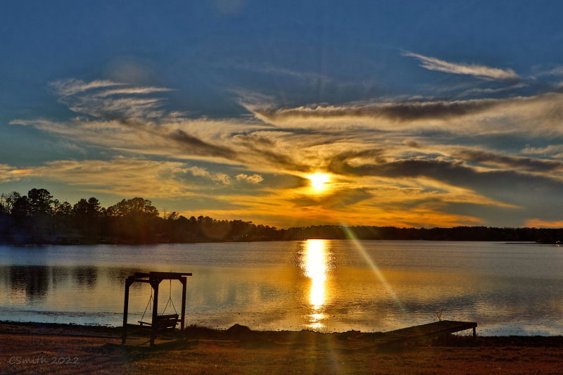 SUNSET ON THE LAKE