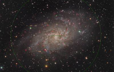 Annotated: M33 - The Triangulum Galaxy / The Pinwheel Galaxy 