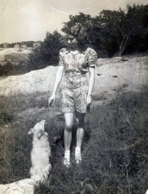 Mom with her dog Queenie