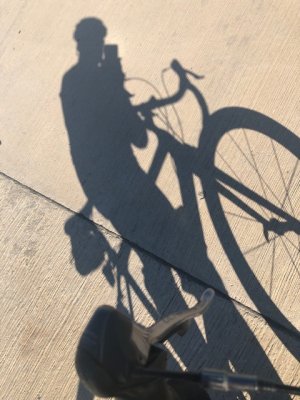 My shadow while cycling